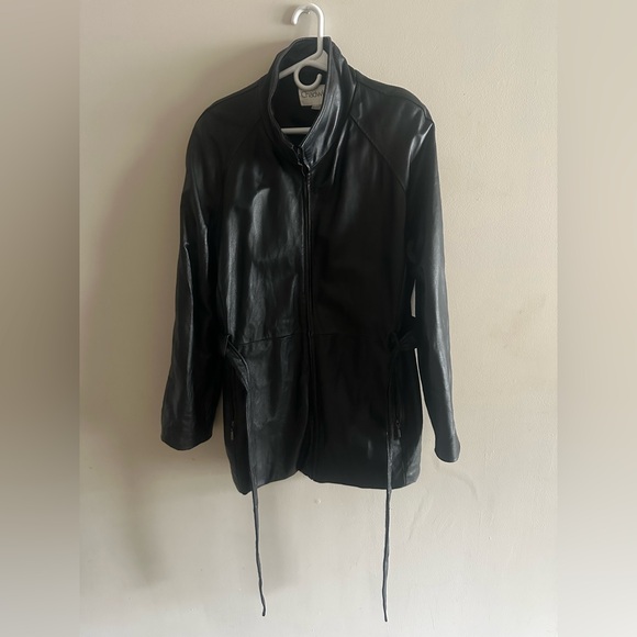 Chadwicks Jackets & Blazers - Chadwicks Black Genuine Leather Zip-Up Women's Jacket Size XL